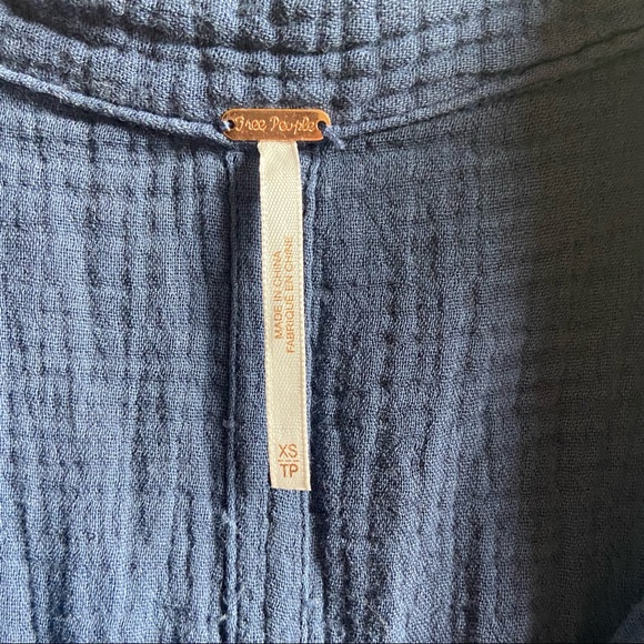 Free People Gauze Summer Button Down Top - Blue - XS - Picture 5 of 6